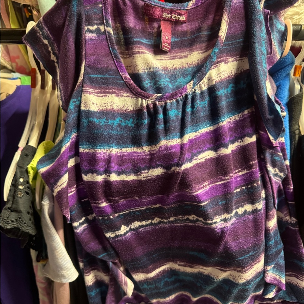 Epic threads kids Purple and Blue Striped Tank Top